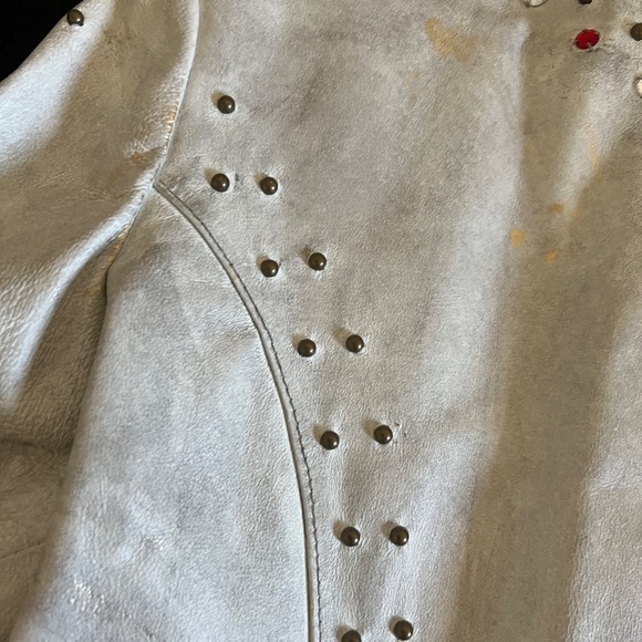 Wilsons Leather Women/Men Moto Jacket Size XL Studs Rhinestones Rose tattoo NWOT - Picture 12 of 14